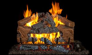 RH Peterson: Charred Cinder Split Logs - 18/20"