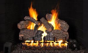 RH Peterson: Charred Oak Flame Enhanced Logs - 18/20"