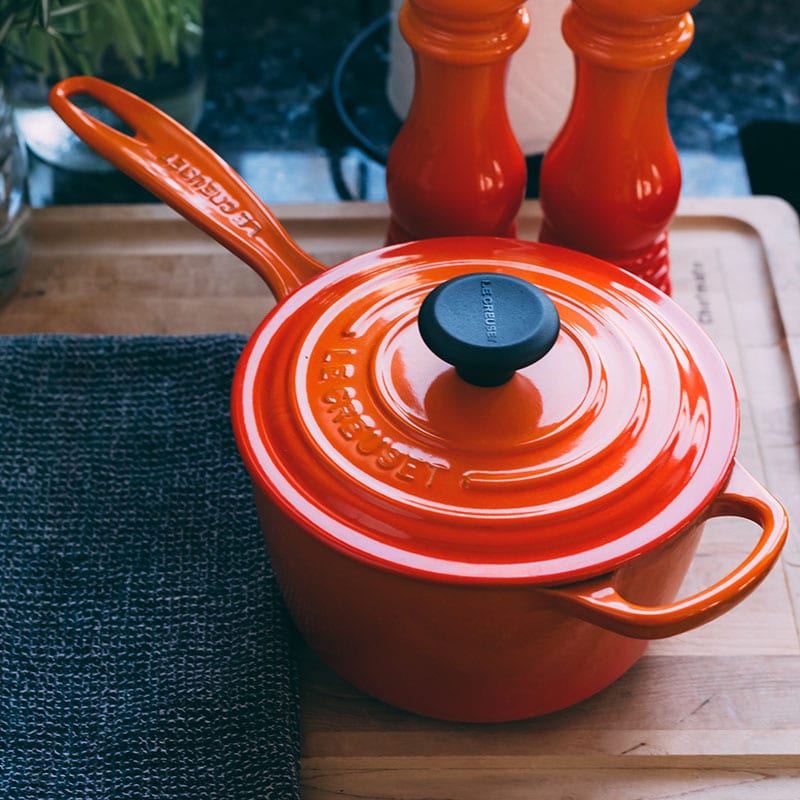 Enameled cast iron cookware