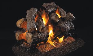 RH Peterson: Charred Royal English Oak See-Thru Logs - 18/20"